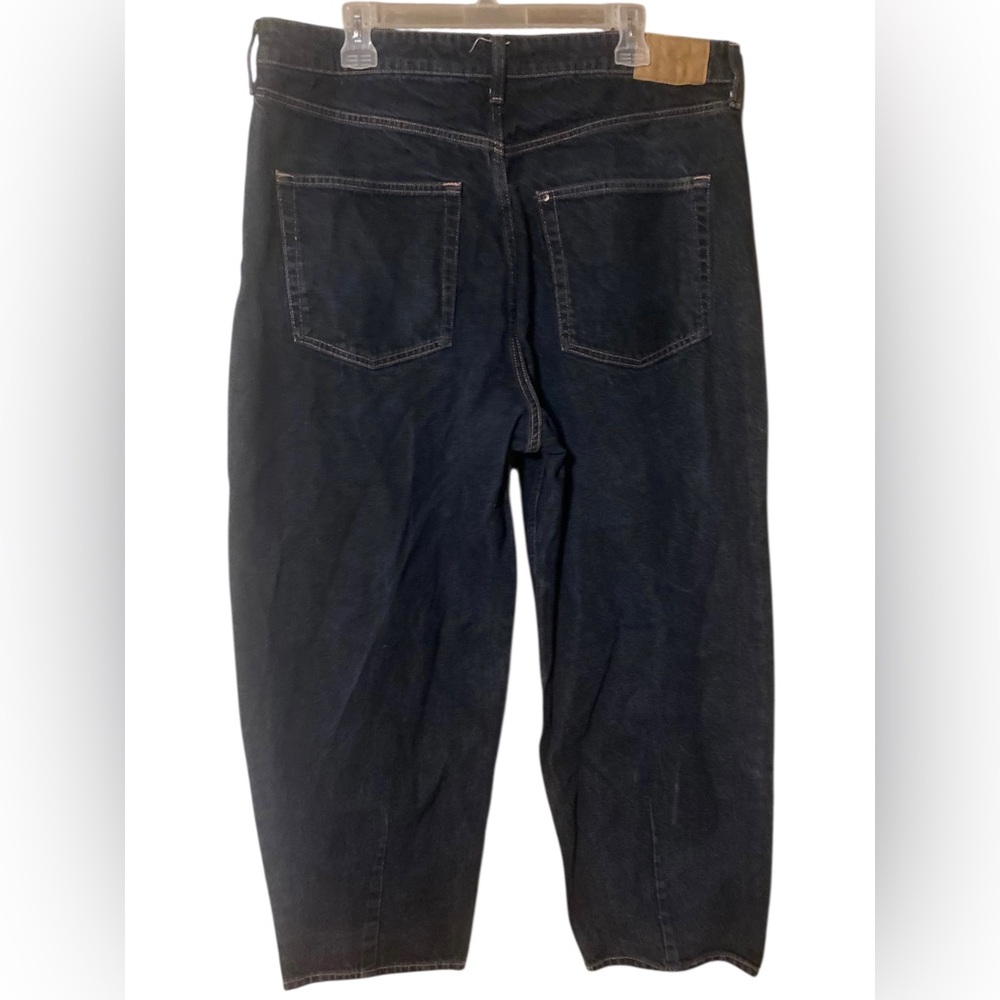 H&M &Denim Barrel Jeans Women’s 18 Loose Fit High Waist Dark Wash 100% Cotton - Picture 15 of 16